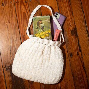 Vintage White Crochet Hand Bag